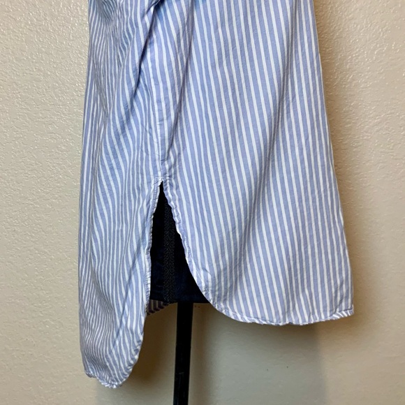 Anthropologie Maeve Bennett Button Down Top Mixed Stripes Oversized XXS Red Blue - Picture 11 of 15